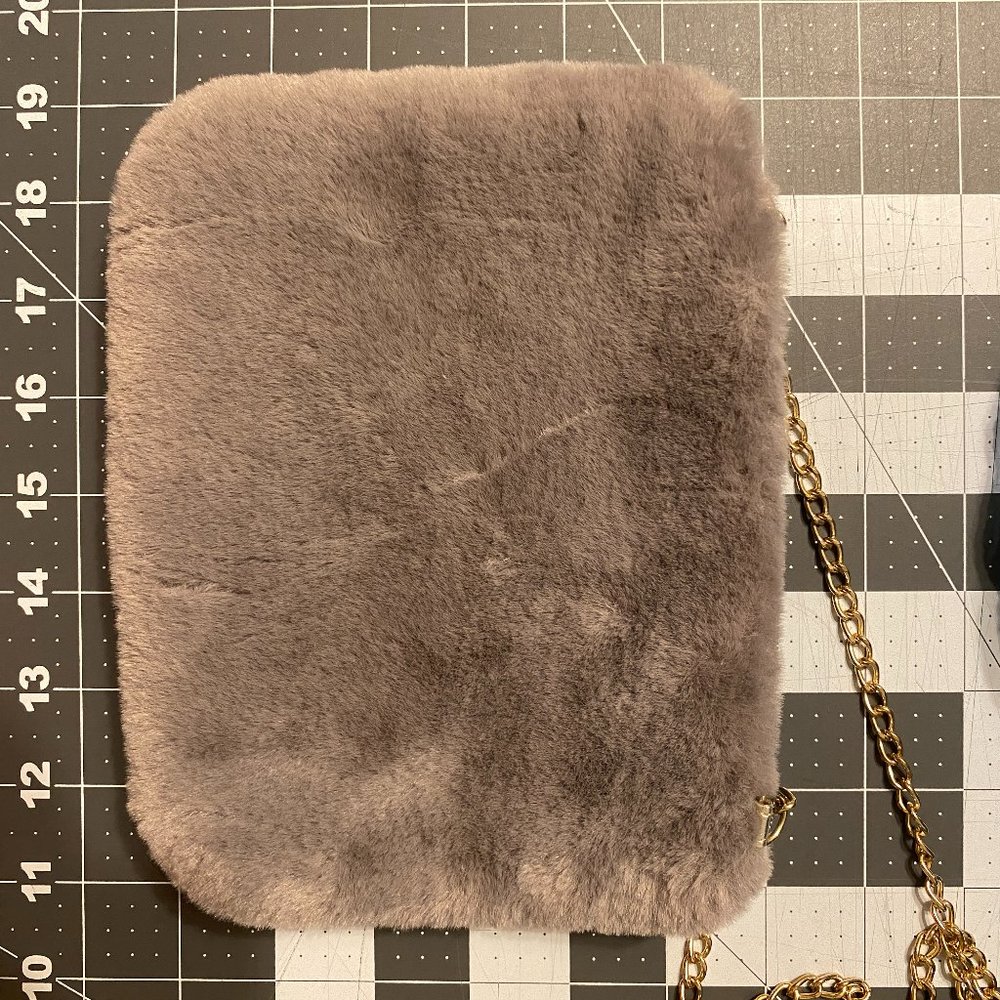 Fur with chain strap purse